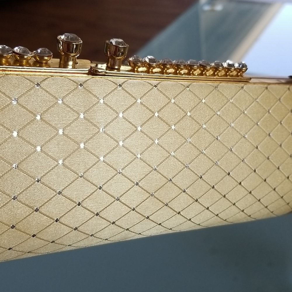 Joymax Retro Metallic Gold Rhinestone Bag - Picture 8 of 11